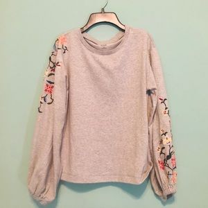 A.N.A. Grey Embroidered Sweater Shirt